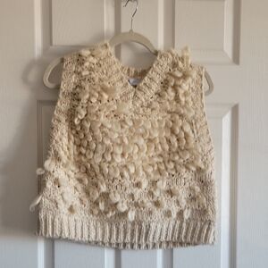 Zara Cream Chunky Knit Sweater Vest